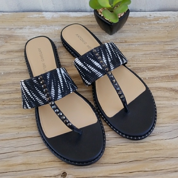ANTONIO MELANI Shoes - Antonio Melani | Black Leather RS Sandals Sz.9M